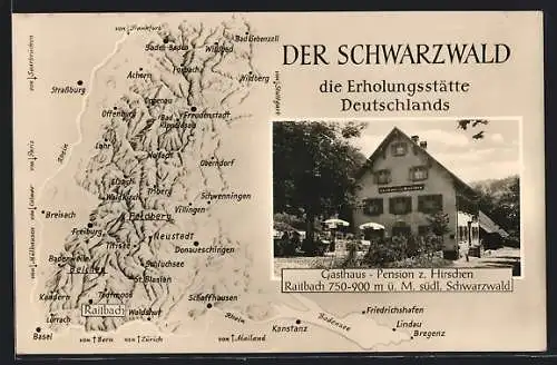 AK Raitbach / Hausen, Gasthaus und Pension zum Hirschen, Bes. Gustav Jost