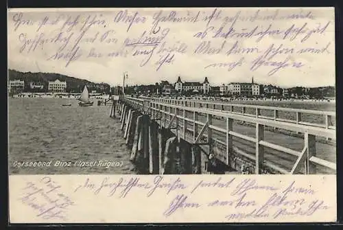 AK Binz /Rügen, Blick auf das Strandbad