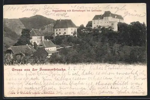 AK Seggauberg, Ortsansicht mit Kreuzkogel