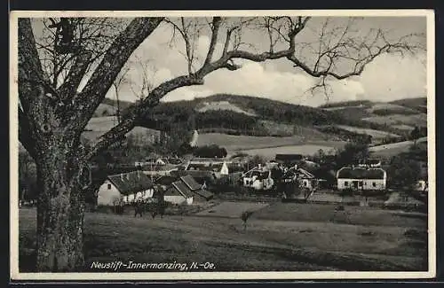 AK Neustift-Innermanzing /N.-Ö., Ortsansicht aus der Vogelschau