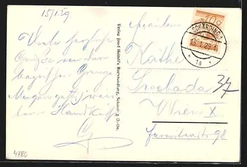 AK Schärding am Inn, Ortsansicht mit Flusspartie