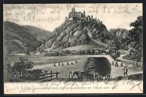 AK Villach, Gräfl. Khevenhüller'sches Schloss Landskrone 1811