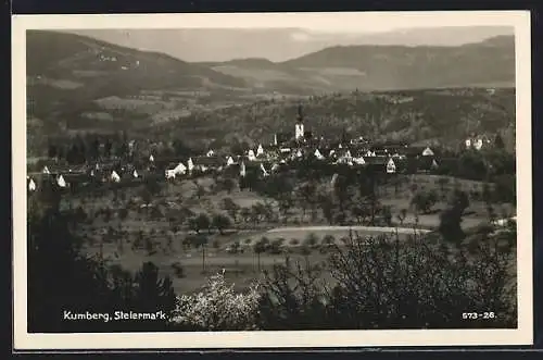 AK Kumberg /Steiermark, Ortsansicht aus der Vogelschau