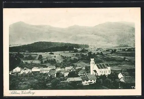 AK Schlins, Ortsansicht aus der Vogelschau