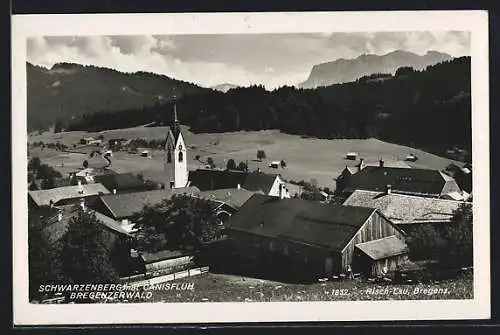 AK Schwarzenberg /Bregenzerwald, Teilansicht mit Kirche und Canisfluh