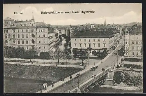AK Graz, Kaiserfeldgasse, und Radetzkystrasse