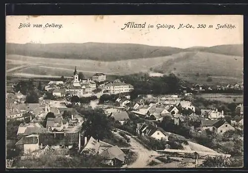 AK Alland, Blick vom Oelberg über den Ort