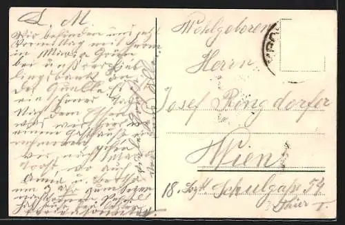 AK Graz, Mariagrün, Kirchen-Innenansicht und Gedicht