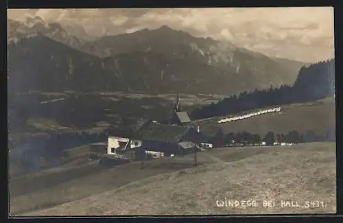 AK Windegg bei Hall, Ortsansicht mit Panorama Weitblick