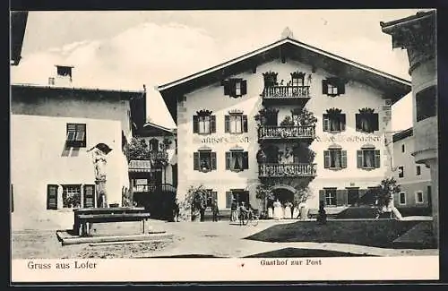 AK Lofer /Pinzgau, Blick auf den Gasthof zur Post