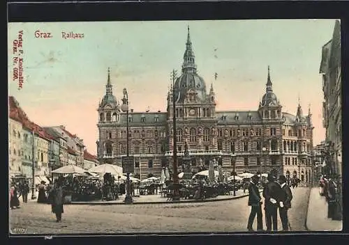 AK Graz, Rathaus mit Gastgarten