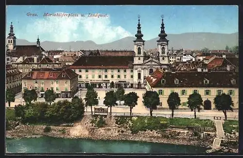 AK Graz, Mariahilferplatz und Lendquai