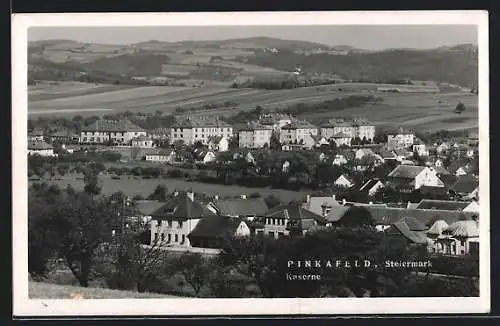AK Pinkafeld, Ortspanorama mit Kaserne