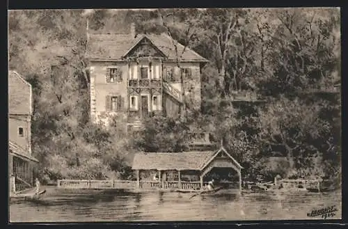 Künstler-AK Millstatt am See, Villa Hartlieb