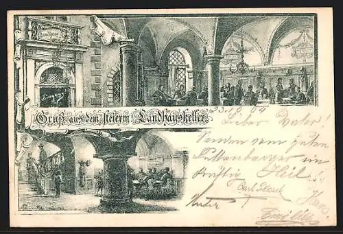 Lithographie Graz, Szenen aus dem Landhauskeller