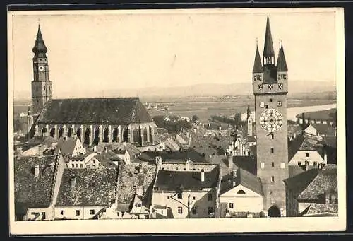 AK Straubing an der Donau, Die Karmeliter- und Jakobskirche