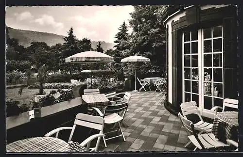 AK Boppard am Rhein, Hotel Rheinterrassen-Kurhof, Ing. Ernst Honneth, die Terrasse