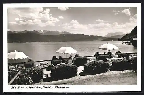 AK Urfeld am Walchensee, Hotel Post, Café-Terrasse