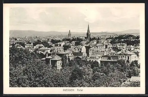 AK Giessen, Ortsansicht aus der Vogelschau