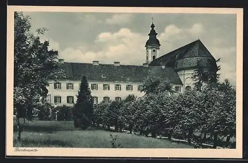 AK Osterhofen / Ndb., Lehr- und Erziehungs-Institut der Englischen Fräulein, Damenstift Gartenseite