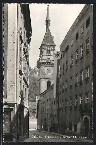 AK Passau, Schrottgasse mit Blick zur Kirche