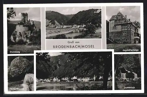 AK Brodenbach, Jugendherberge, Ehrenburg, Donnerloch
