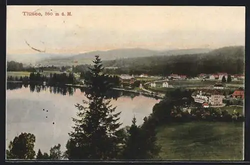 AK Titisee, Ortsansicht am Seeufer