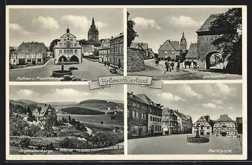 AK Brilon /Sauerland, Derkertor, Jugendherberge und Propsteikirche