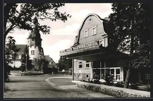 AK Burbach / Westf., Hotel Haus Wasserscheide, E. + R. Backwinkel