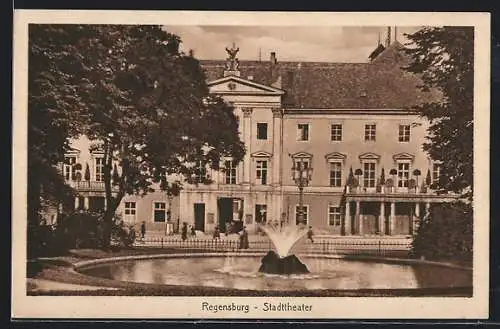 AK Regensburg, Wasserspiel vor dem Stadttheater