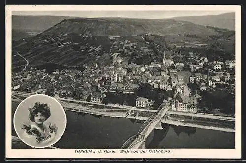 AK Traben a. d. Mosel, Blick von der Gräfinburg