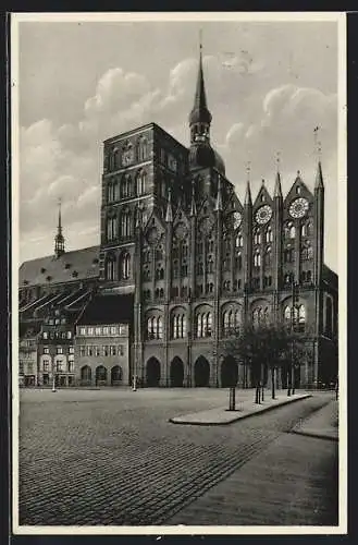 AK Stralsund, Blick auf das Rathaus