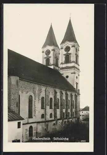 AK Niederalteich, Blick zur Stiftskirche