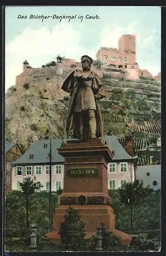 AK Caub, Das Blücher-Denkmal