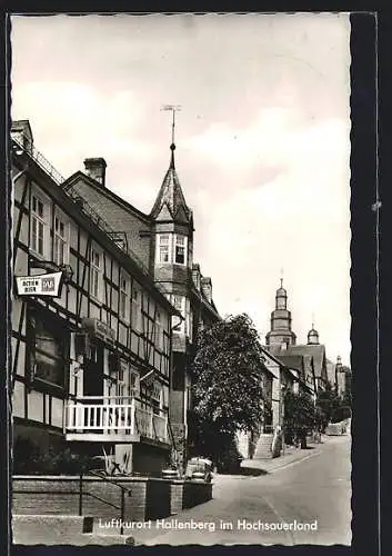 AK Hallenberg im Hochsauerland, Strassenpartie mit Gasthof u. Lebensmittelgeschäft Fredy Pauly