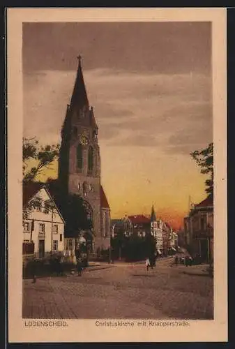 AK Lüdenscheid, Christuskirche mit Knapperstrasse