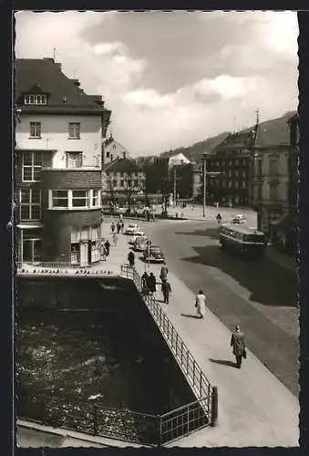 AK Gevelsberg, Strassenpartie an der Stadtsparkasse mit Blick zum Nirgenaplatz