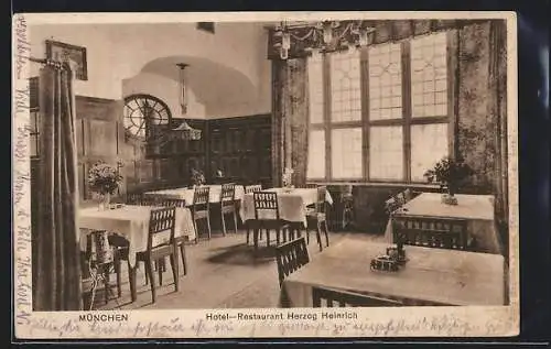 AK München, Hotel-Restaurant Herzog Heinrich, Ecke Landwehr- und Mathildenstrasse