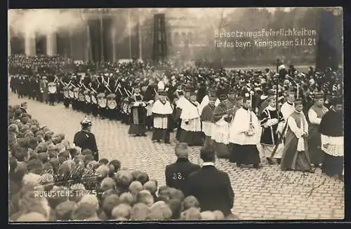 AK München, Beisetzungsfeierlichkeiten für das bayr. Königspaar 1921, Königsplatz