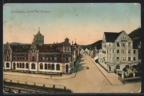 AK Ebingen, Ortspartie mit Postamt