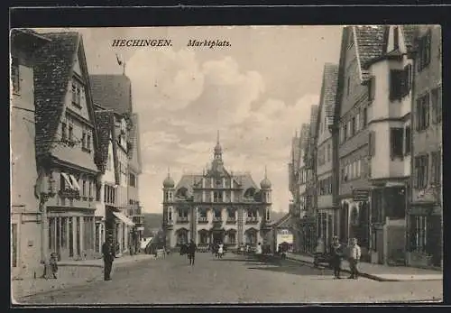 AK Hechingen, Blick auf den Marktplatz