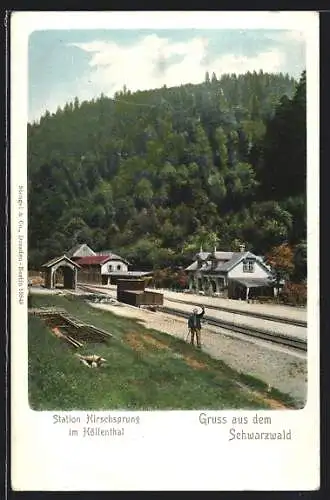 AK Breitnau, Bahnhof Station Hirschsprung im Höllenthal