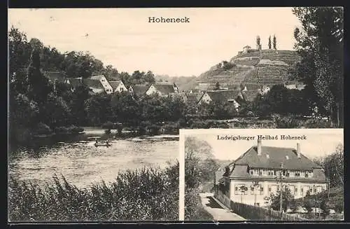 AK Bad Hoheneck, Ortsansicht und Flusspartie