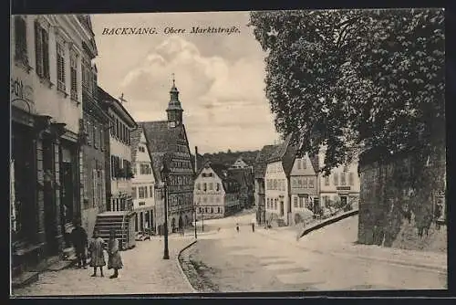 AK Backnang, Obere Marktstrasse mit Gasthaus zum Löwen