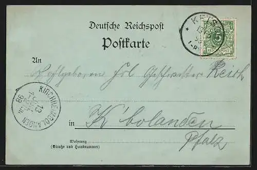 Mondschein-AK Schwetzingen, Ansicht der Moschee