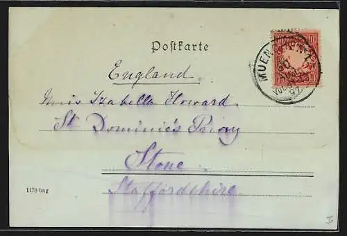 Mondschein-AK München, Denkmal am Marienplatz