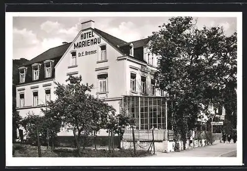 AK Bornhofen /Kamp a. Rh., Hotel Marienau und Pension Dr. E. Bremer