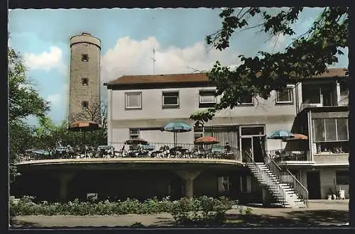 AK Beckum /Westf., Cafe am Höxberg mit Aussichtsturm