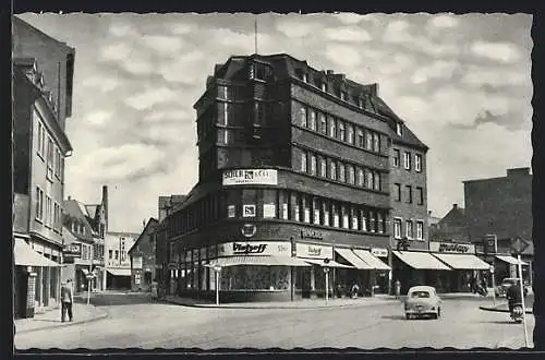 AK Hamm / Westfalen, Grosse West-Strasse mit Geschäften