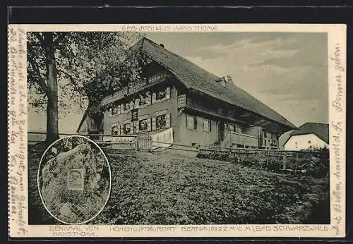 AK Bernau / Baden, Geburtshaus Hans Thoma u. Denkmal